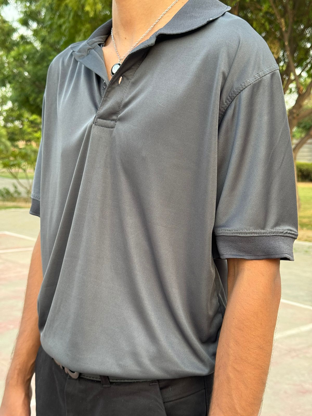 Grey Polo -Dryfit