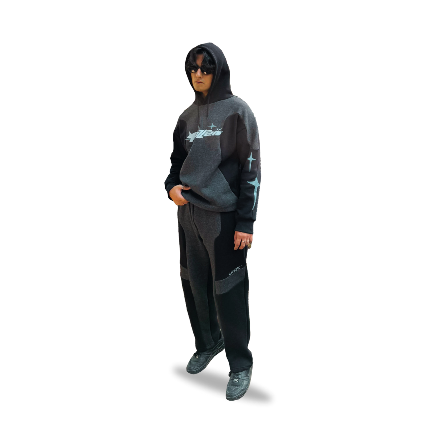 Baggy Black &  Charcoal Sweatsuit