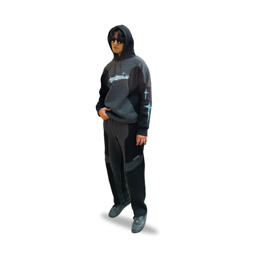 Baggy Black &  Charcoal Sweatsuit